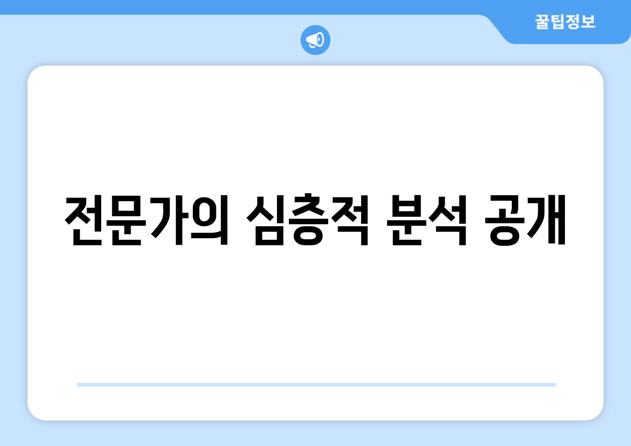 전문가의 심층적 분석 공개