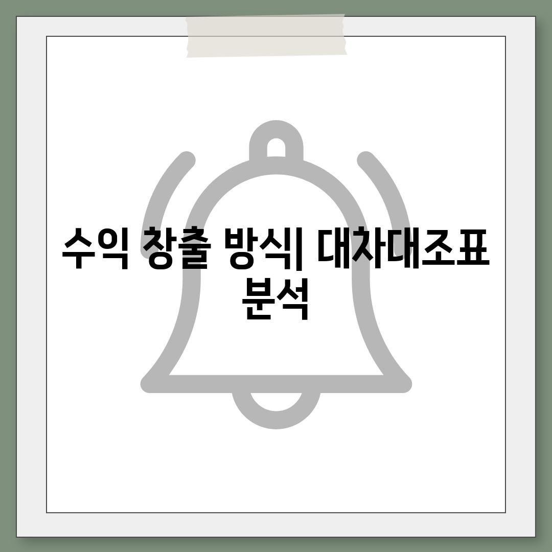 수익 창출 방식| 대차대조표 분석