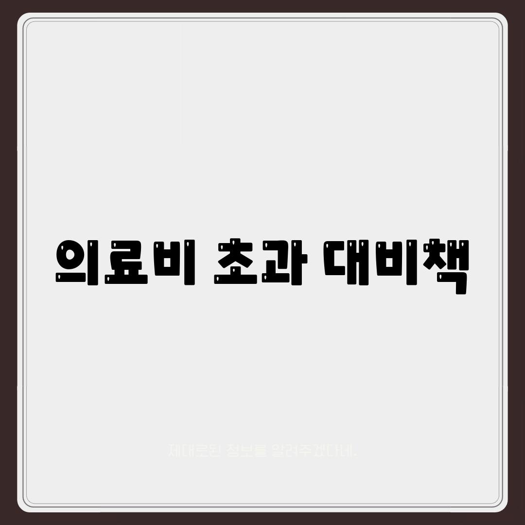 의료비 초과 대비책