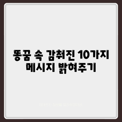 똥꿈 속 감춰진 10가지 메시지 밝혀주기