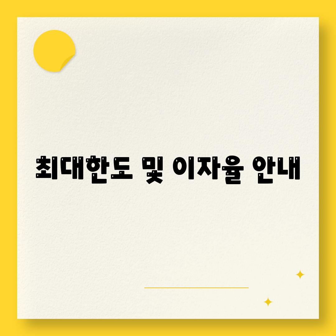 최대한도 및 이자율 안내