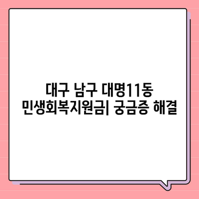 대구시 남구 대명11동 민생회복지원금 | 신청 | 신청방법 | 대상 | 지급일 | 사용처 | 전국민 | 이재명 | 2024