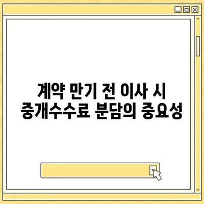 계약 만기 전 이사에 따른 중개수수료 분담 문제 해결