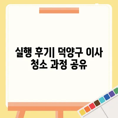 덕양구 이사 청소, 현장 리뷰