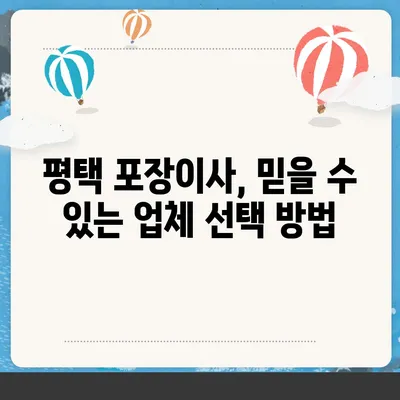 평택 포장이사 | 신중한 결정