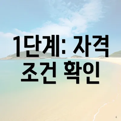 1단계: 자격 조건 확인