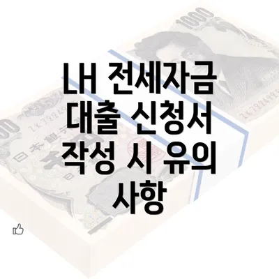 LH 전세자금 대출 신청서 작성 시 유의 사항