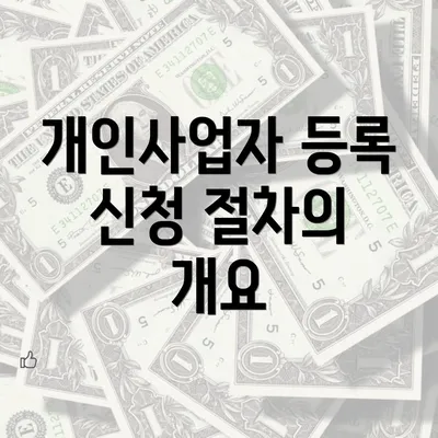 개인사업자 등록 신청 절차의 개요