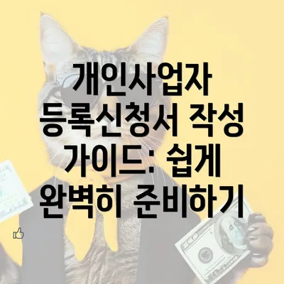 개인사업자 등록신청서 작성 가이드: 쉽게 완벽히 준비하기