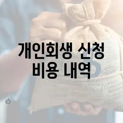 개인회생 신청 비용 내역