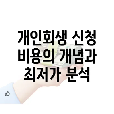 개인회생 신청 비용의 개념과 최저가 분석