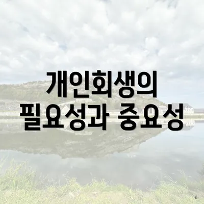 개인회생의 필요성과 중요성