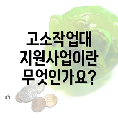 고소작업대 지원사업이란 무엇인가요?