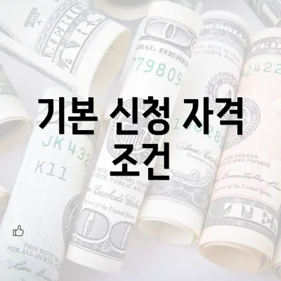 기본 신청 자격 조건