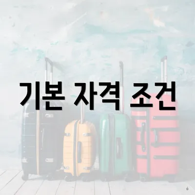 기본 자격 조건