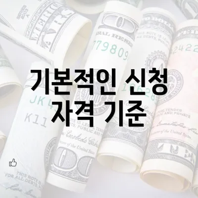 기본적인 신청 자격 기준