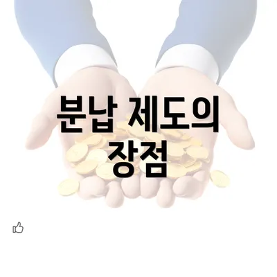 분납 제도의 장점