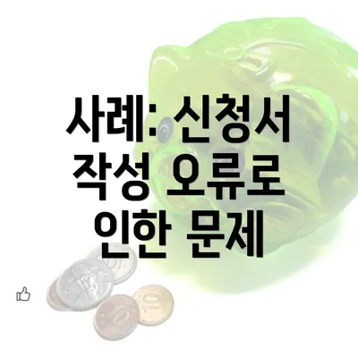 사례: 신청서 작성 오류로 인한 문제