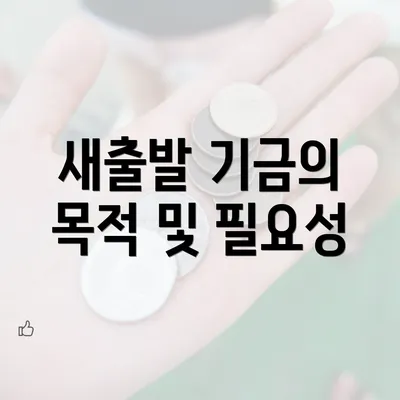 새출발 기금의 목적 및 필요성