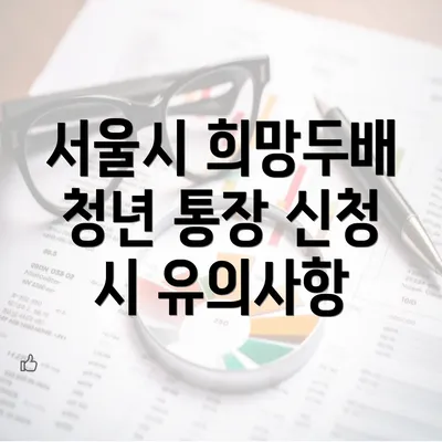 서울시 희망두배 청년 통장 신청 시 유의사항