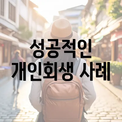 성공적인 개인회생 사례