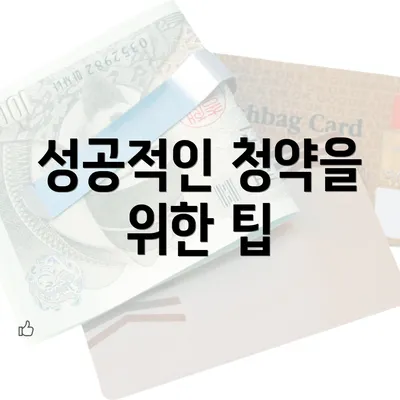 성공적인 청약을 위한 팁