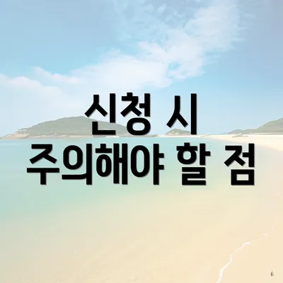 신청 시 주의해야 할 점