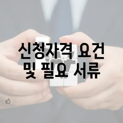 신청자격 요건 및 필요 서류