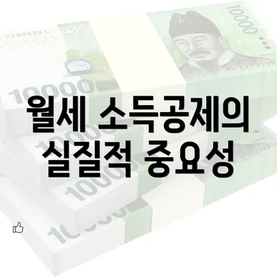 월세 소득공제의 실질적 중요성