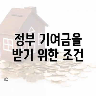 정부 기여금을 받기 위한 조건