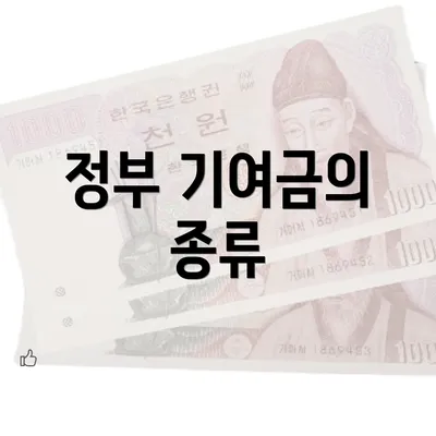 정부 기여금의 종류