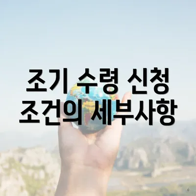 조기 수령 신청 조건의 세부사항