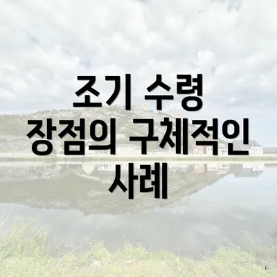 조기 수령 장점의 구체적인 사례