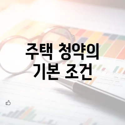 주택 청약의 기본 조건