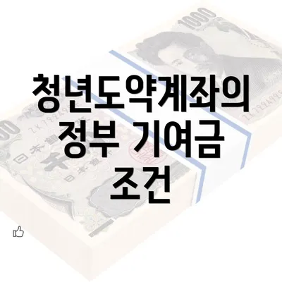 청년도약계좌의 정부 기여금 조건