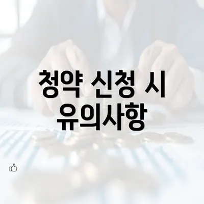 청약 신청 시 유의사항