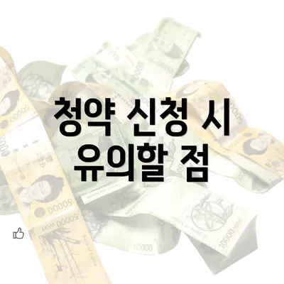 청약 신청 시 유의할 점