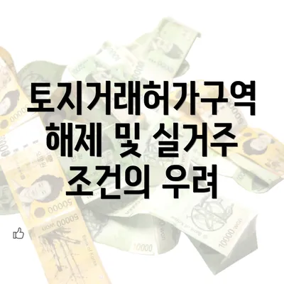 토지거래허가구역 해제 및 실거주 조건의 우려