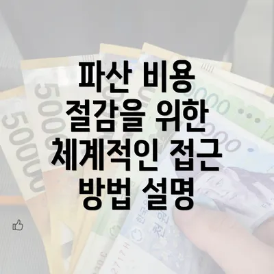 파산 비용 절감을 위한 체계적인 접근 방법 설명