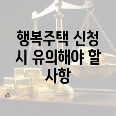 행복주택 신청 시 유의해야 할 사항