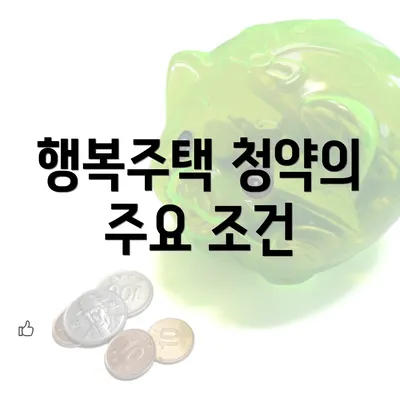 행복주택 청약의 주요 조건