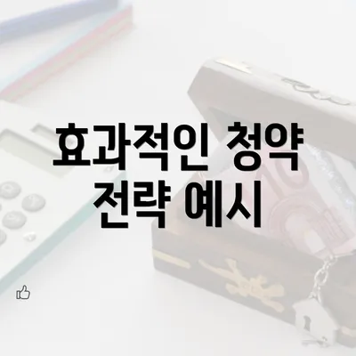 효과적인 청약 전략 예시