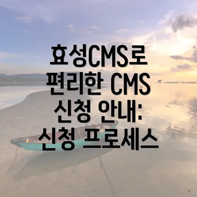 효성CMS로 편리한 CMS 신청 안내: 신청 프로세스