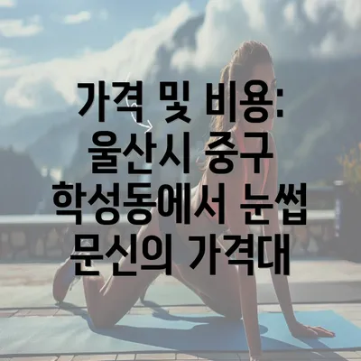 가격 및 비용: 울산시 중구 학성동에서 눈썹 문신의 가격대