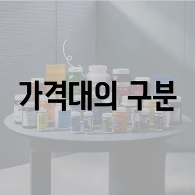 가격대의 구분