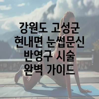 강원도 고성군 현내면 눈썹문신 반영구 시술 완벽 가이드