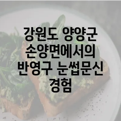 강원도 양양군 손양면에서의 반영구 눈썹문신 경험