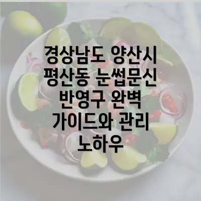 경상남도 양산시 평산동 눈썹문신 반영구 완벽 가이드와 관리 노하우