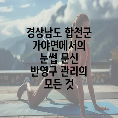 경상남도 합천군 가야면에서의 눈썹 문신 반영구 관리의 중요성