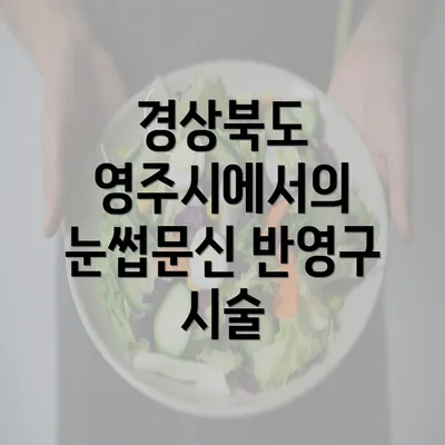 경상북도 영주시에서의 눈썹문신 반영구 시술